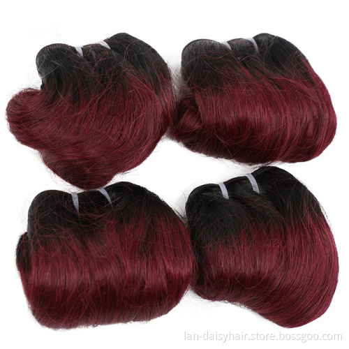Wholesale Raw Unprocessed Afro body Virgin Remy Human Hair  Brazilian Human Hair T1b/99j 4pcs